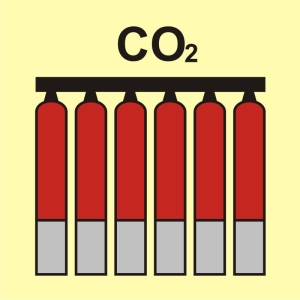     Zamocowana bateria gaśnicza (CO2-dwutlenek węgla)