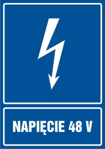     Napięcie 48V- Tabliczka informacyjna
