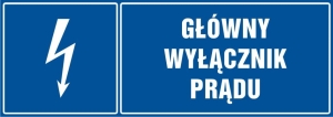     Główny wyłącznik prądu- Tabliczka informacyjna