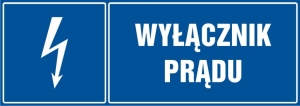     Wyłącznik prądu- Tabliczka informacyjna
