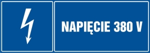     Napięcie 380V- Tabliczka informacyjna