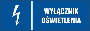     Wyłącznik oświetlenia- Tabliczka informacyjna