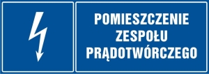     Pomieszczenie zespołu prądotwórczego- Tabliczka informacyjna