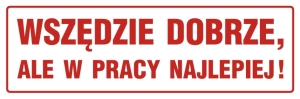     Wszędzie dobrze, ale w pracy najlepiej