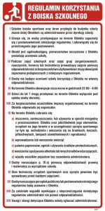     Tabliczka Regulamin korzystania z boiska szkolnego