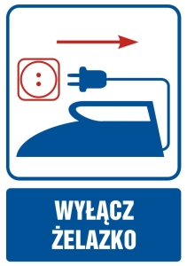     Wyłącz żelazko - Tabliczka na drzwi