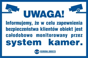     Uwaga! System kamer - Tabliczka na drzwi