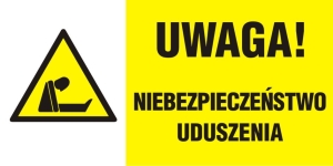     Uwaga! Niebezpieczeństwo uduszenia - Tabliczka na drzwi