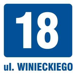     Ulica i numer budynku 1 - Tabliczka na drzwi