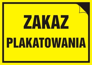     Zakaz plakatowania - Tabliczka na drzwi