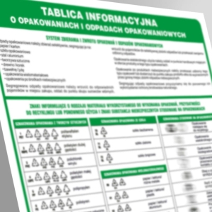     Tablica informacyjna o opakowaniach i odpadach opakowaniowych - Tabliczka na drzwi