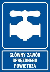     Główny zawór sprężonego powietrza - Tabliczka na drzwi