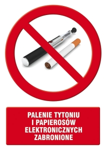     Znak - Palenie tytoniu i papierosów elektronicznych zabronione