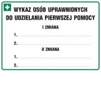     Zmianowy wykaz osób uprawnionych do udzielania pierwszej pomocy