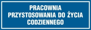     Pracownia przystosowania do życia codziennego - Tabliczka na drzwi