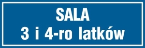     Sala 3 i 4 latków - Tabliczka na drzwi