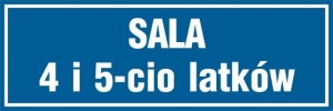    Sala 4 i 5 latków - Tabliczka na drzwi