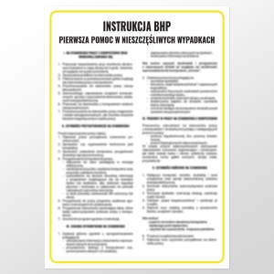     Instrukcja BHP - Pierwsza pomoc w nieszczęśliwych wypadkach
