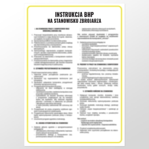     Instrukcja BHP na stanowisku zbrojarza