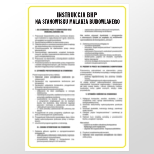     Instrukcja BHP na stanowisku malarza budowlanego