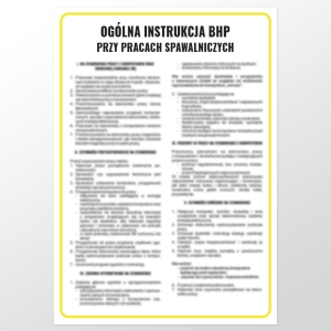     Ogólna instrukcja BHP przy pracach spawalniczych