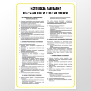     Instrukcja sanitarna utrzymania higieny otoczenia piekarni