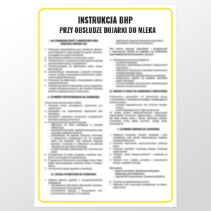     Instrukcja BHP przy obsłudze dojarki do mleka