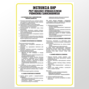     Instrukcja BHP przy obsłudze hydraulicznego podnośnika samochodowego