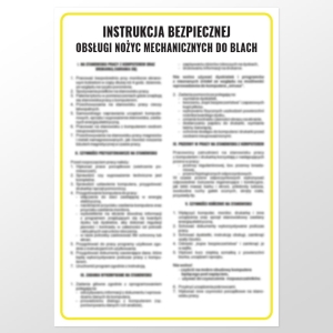     Instrukcja bezpiecznej obsługi nożyc mechanicznych do blach