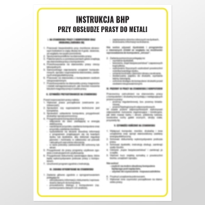     Instrukcja BHP przy obsłudze prasy do metali