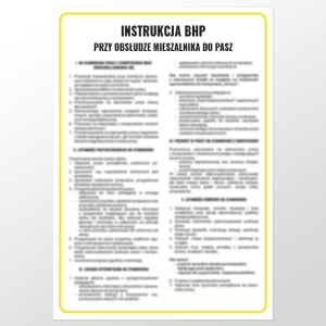     Instrukcja BHP przy obsłudze mieszalnika do pasz