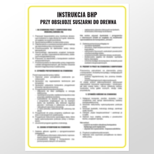     Instrukcja BHP przy obsłudze suszarni do drewna