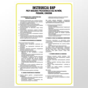     Instrukcja BHP przy obsłudze przesiewacza dla młynów, piekarni, cukierni