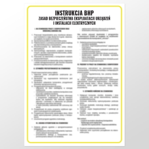     Instrukcja BHP zasad bezpieczeństwa eksploatacji urządzeń i instalacji elektrycznych