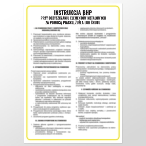     Instrukcja BHP przy oczyszczaniu elementów metalowych za pomocą piasku, żużla lub śrutu