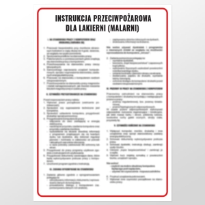     Instrukcja przeciwpożarowa dla lakierni (malarni)