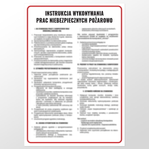     Instrukcja wykonywania prac niebezpiecznych pożarowo