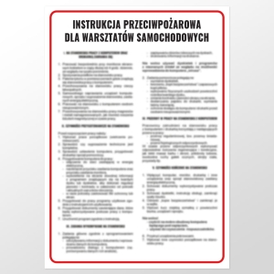     Instrukcja przeciwpożarowa dla warsztatów samochodowych