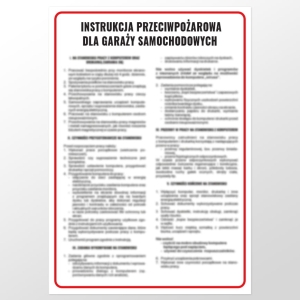     Instrukcja przeciwpożarowa dla garaży samochodowych