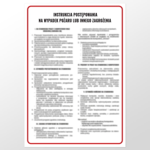     Instrukcja postępowania na wypadek pożaru lub innego zagrożenia