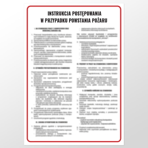     Instrukcja postępowania w przypadku powstania pożaru