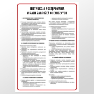     Instrukcja postępowania w razie zagrożeń chemicznych