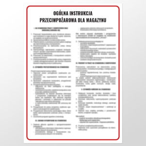     Ogólna instrukcja przeciwpożarowa dla magazynu