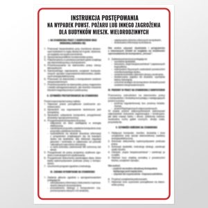     Instrukcja postępowania na wypadek powst. pożaru lub innego zagrożenia dla budynków mieszk. wielorodzinnych