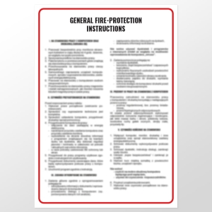     General fire - protection instructions. Instrukcja ogólna przeciwpożarowa ( wersja angielska )