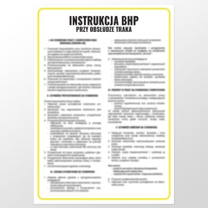     Instrukcja BHP przy obsłudze traka