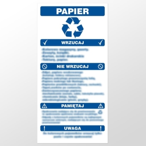     Instrukcja segregacji odpadów - papier - Tabliczka na drzwi