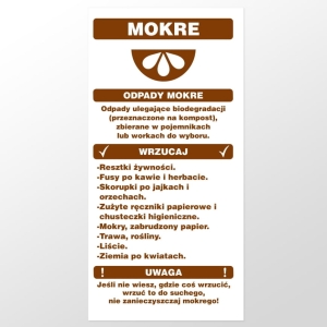     Instrukcja segregacji odpadów - odpady mokre - Tabliczka na drzwi