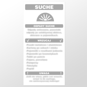     Instrukcja segregacji odpadów - odpady suche - Tabliczka na drzwi