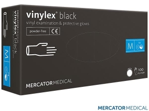     Rękawiczki winylowe medyczne czarne RMM-VINYLEX-PF B